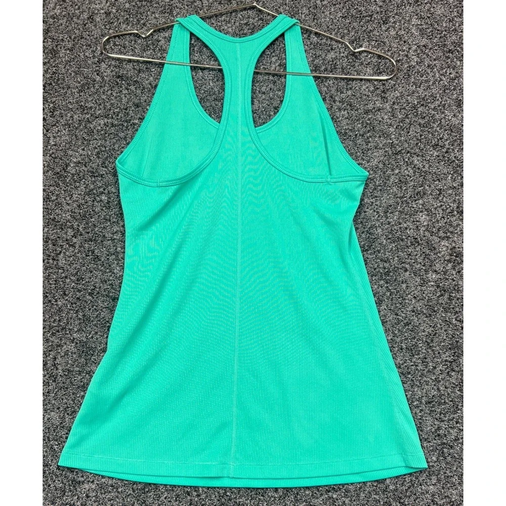 Nike Dri-FIT Racerback Tank Top Medium Teal Green Ribbed Slim Fit Athletic